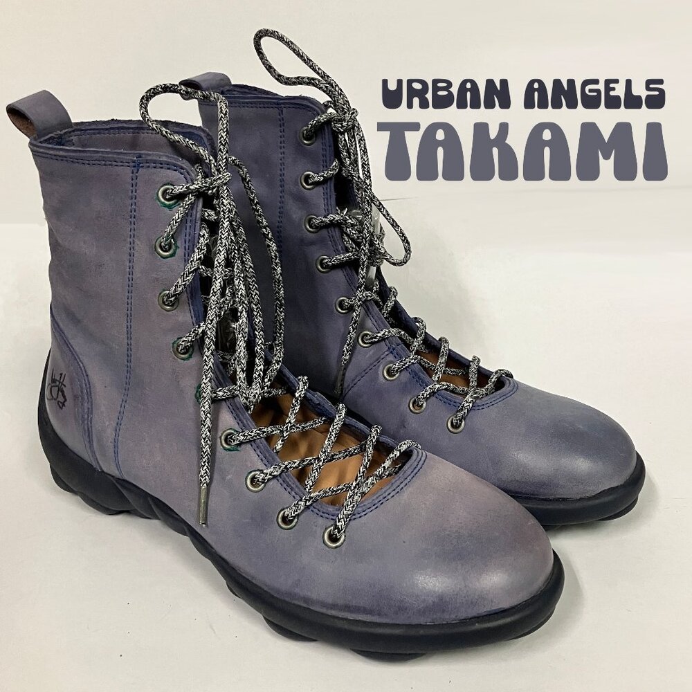 John Fluevog Purple Lace-Up Ankle Boots